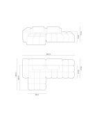 Lorella Modulares Ecksofa links aus Strukturstoff 4 Sitze Sand - 265x145x70 cm