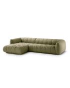 Julia modulares linkes Ecksofa aus Strukturstoff 3 Sitze oliv - 295x170x68 cm