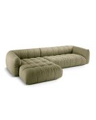 Julia modulares linkes Ecksofa aus Strukturstoff 3 Sitze oliv - 295x170x68 cm