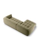 Julia modulares linkes Ecksofa aus Strukturstoff 3 Sitze oliv - 295x170x68 cm