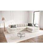 Yohan rechtes Ecksofa aus Strukturstoff 4 Sitze hellbeige - 236x160x72 cm