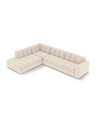 Yohan linkes Ecksofa aus Strukturstoff 5 Sitze hellbeige - 236x199x72 cm