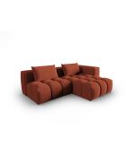 Lorella modulares rechtes Ecksofa aus Strukturstoff, 3-Sitzer, korallenrot, 205 x 145 x 70 cm