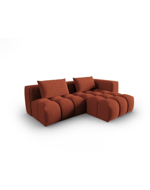 Lorella modulares rechtes Ecksofa aus Strukturstoff, 3-Sitzer, korallenrot, 205 x 145 x 70 cm