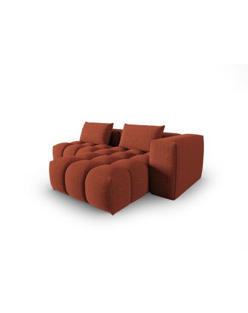 Lorella modulares rechtes Ecksofa aus Strukturstoff, 3-Sitzer, korallenrot, 205 x 145 x 70 cm