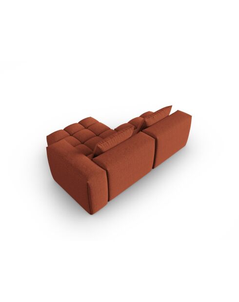 Lorella modulares rechtes Ecksofa aus Strukturstoff, 3-Sitzer, korallenrot, 205 x 145 x 70 cm