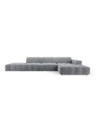Ecksofa Luc rechts aus Strukturstoff 5 Sitze grau - 342x163x77 cm