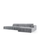 Ecksofa Luc rechts aus Strukturstoff 5 Sitze grau - 342x163x77 cm