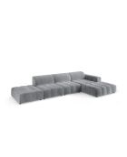 Ecksofa Luc rechts aus Strukturstoff 5 Sitze grau - 342x163x77 cm