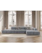 Ecksofa Luc rechts aus Strukturstoff 5 Sitze grau - 342x163x77 cm