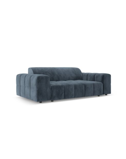 Canapé Luc en tissu structurel 2 places bleu foncé - 178x99x77 cm