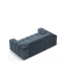 Canapé Luc en tissu structurel 2 places bleu foncé - 178x99x77 cm