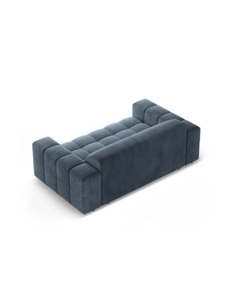 Canapé Luc en tissu structurel 2 places bleu foncé - 178x99x77 cm