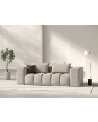 Lorella modulaire bank in structuurstof 3 zitplaatsen zand - 200x85x70 cm
