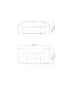 Lorella modulaire bank in structuurstof 3 zitplaatsen zand - 200x85x70 cm