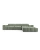 Ecksofa Luc rechts aus Strukturstoff 4 Sitze in dunklem Olivgrün - 284 x 163 x 77 cm