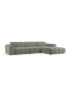 Ecksofa Luc rechts aus Strukturstoff 4 Sitze in dunklem Olivgrün - 284 x 163 x 77 cm