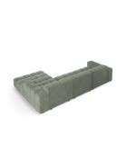 Ecksofa Luc rechts aus Strukturstoff 4 Sitze in dunklem Olivgrün - 284 x 163 x 77 cm