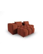 Lorella Modulares Ecksofa für links aus Strukturstoff, 3-Sitzer, korallenrot, 205 x 145 x 70 cm