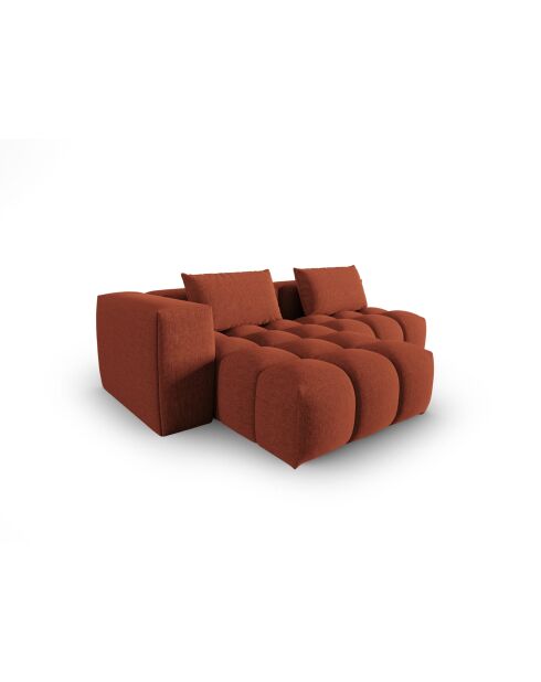 Lorella Modulares Ecksofa für links aus Strukturstoff, 3-Sitzer, korallenrot, 205 x 145 x 70 cm