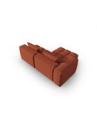 Lorella Modulares Ecksofa für links aus Strukturstoff, 3-Sitzer, korallenrot, 205 x 145 x 70 cm