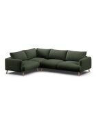 Margot linkerhoekbank in mosgroene structuurstof voor 5 personen - 280x195x75 cm