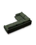Margot linkerhoekbank in mosgroene structuurstof voor 5 personen - 280x195x75 cm