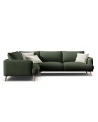 Margot linkerhoekbank in mosgroene structuurstof voor 5 personen - 280x195x75 cm