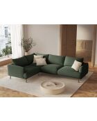 Margot linkerhoekbank in mosgroene structuurstof voor 5 personen - 280x195x75 cm