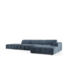 Ecksofa Luc rechts aus Strukturstoff 5 Sitze dunkelblau - 342x163x77 cm