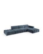 Ecksofa Luc rechts aus Strukturstoff 5 Sitze dunkelblau - 342x163x77 cm
