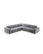 Symmetrisches Ecksofa Luc aus Strukturstoff 5 Sitze grau - 281x281x77 cm