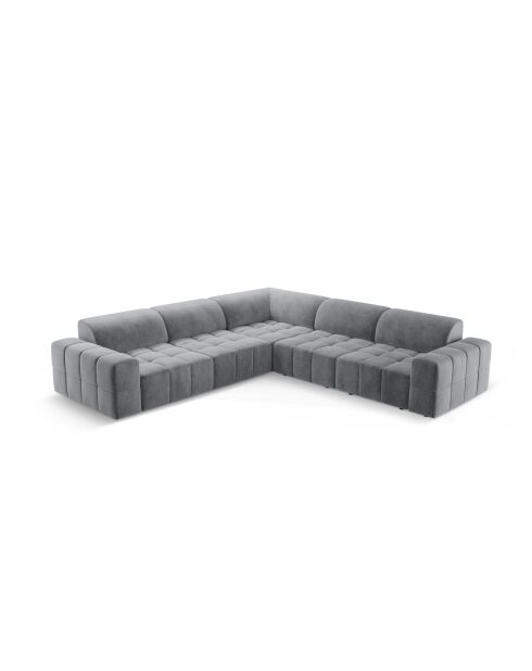 Symmetrisches Ecksofa Luc aus Strukturstoff 5 Sitze grau - 281x281x77 cm