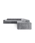 Symmetrisches Ecksofa Luc aus Strukturstoff 5 Sitze grau - 281x281x77 cm
