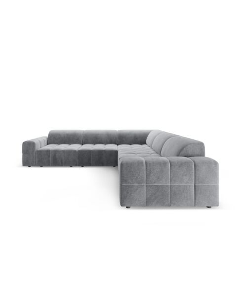 Symmetrisches Ecksofa Luc aus Strukturstoff 5 Sitze grau - 281x281x77 cm