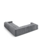 Symmetrisches Ecksofa Luc aus Strukturstoff 5 Sitze grau - 281x281x77 cm