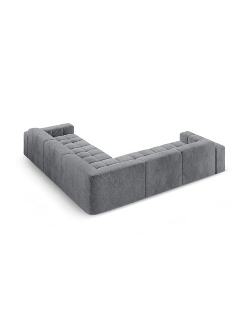 Symmetrisches Ecksofa Luc aus Strukturstoff 5 Sitze grau - 281x281x77 cm