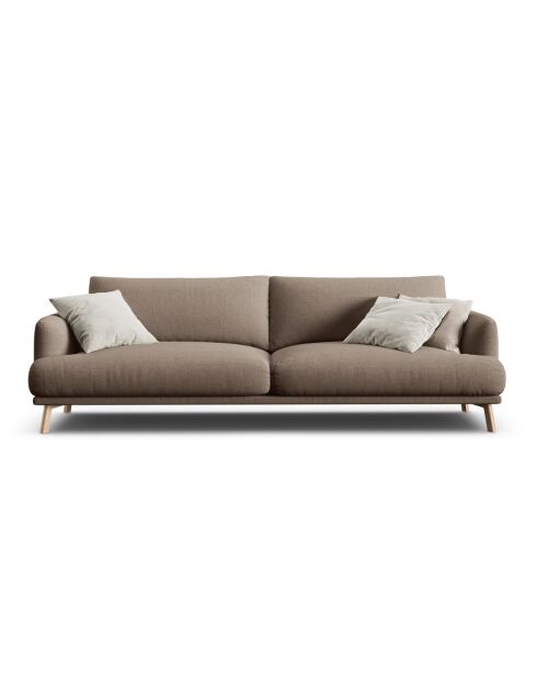 Margot-bank in structuurstof met 4 zitplaatsen cappuccino - 230x95x75 cm