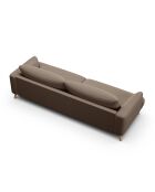 Margot-bank in structuurstof met 4 zitplaatsen cappuccino - 230x95x75 cm