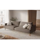 Margot-bank in structuurstof met 4 zitplaatsen cappuccino - 230x95x75 cm