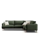 Rechtes Ecksofa Margot aus moosgrünem 5-Sitzer-Strukturstoff - 280x195x75 cm