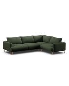 Rechtes Ecksofa Margot aus moosgrünem 5-Sitzer-Strukturstoff - 280x195x75 cm