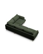 Rechtes Ecksofa Margot aus moosgrünem 5-Sitzer-Strukturstoff - 280x195x75 cm