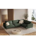 Rechtes Ecksofa Margot aus moosgrünem 5-Sitzer-Strukturstoff - 280x195x75 cm