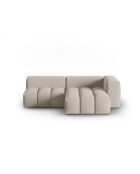 Lorella modulares rechtes Ecksofa aus Strukturstoff 3 Sitze Sand - 205x145x70 cm