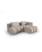 Lorella modulares rechtes Ecksofa aus Strukturstoff 3 Sitze Sand - 205x145x70 cm