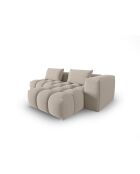 Lorella modulares rechtes Ecksofa aus Strukturstoff 3 Sitze Sand - 205x145x70 cm