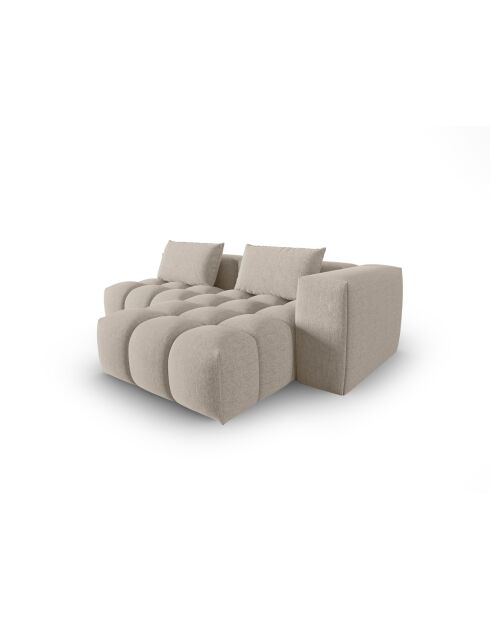 Lorella modulares rechtes Ecksofa aus Strukturstoff 3 Sitze Sand - 205x145x70 cm