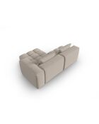 Lorella modulares rechtes Ecksofa aus Strukturstoff 3 Sitze Sand - 205x145x70 cm