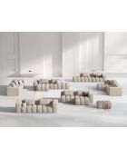 Lorella modulares rechtes Ecksofa aus Strukturstoff 3 Sitze Sand - 205x145x70 cm